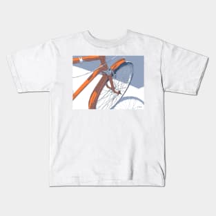 Bicycle in Orange and Blue Kids T-Shirt